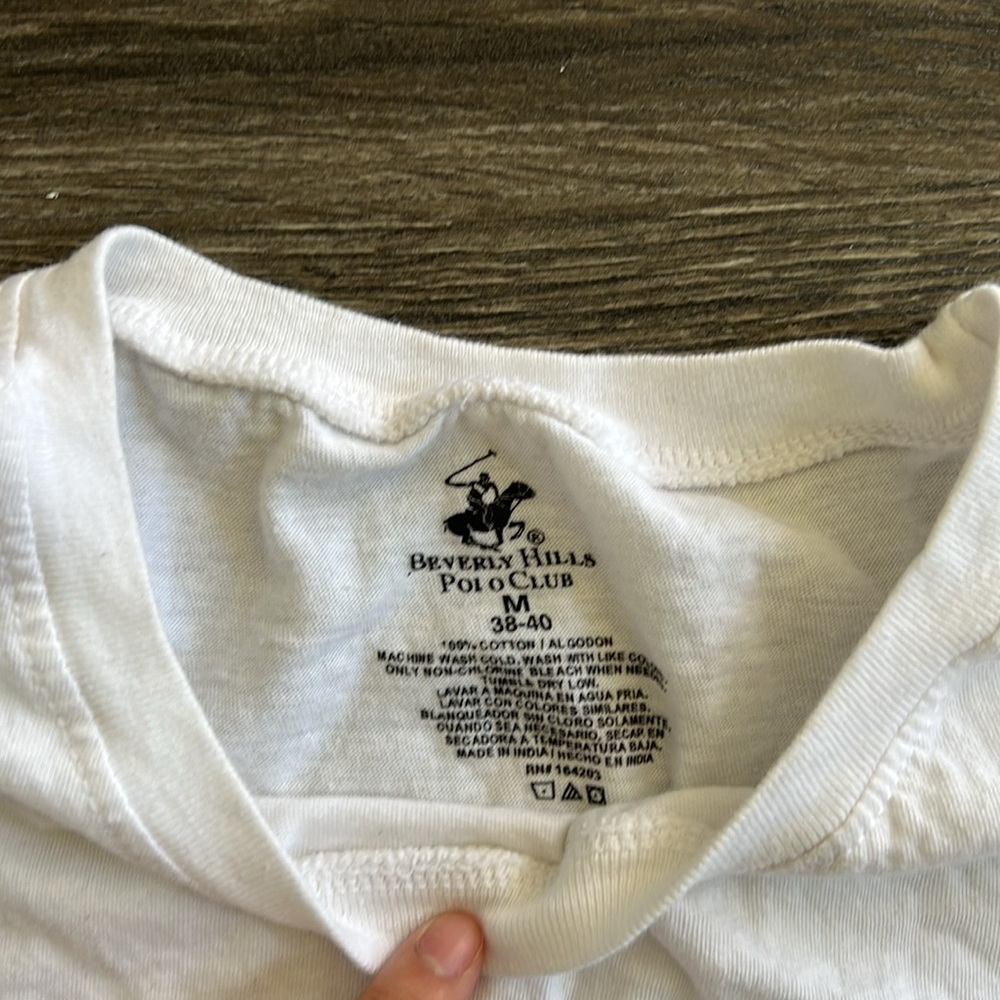 Beverly Hills Polo Club White Round Neck TShirt - Picture 2 of 4